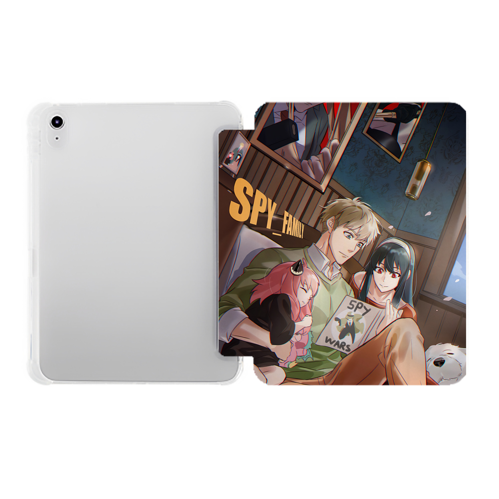 （画像用） SPY×FAMILY间谍家家酒 IPad ケース ペン収納付き 三つ折りスタンド PUレザー×シリコン 対応機種9.5/10.5/10.9インチ